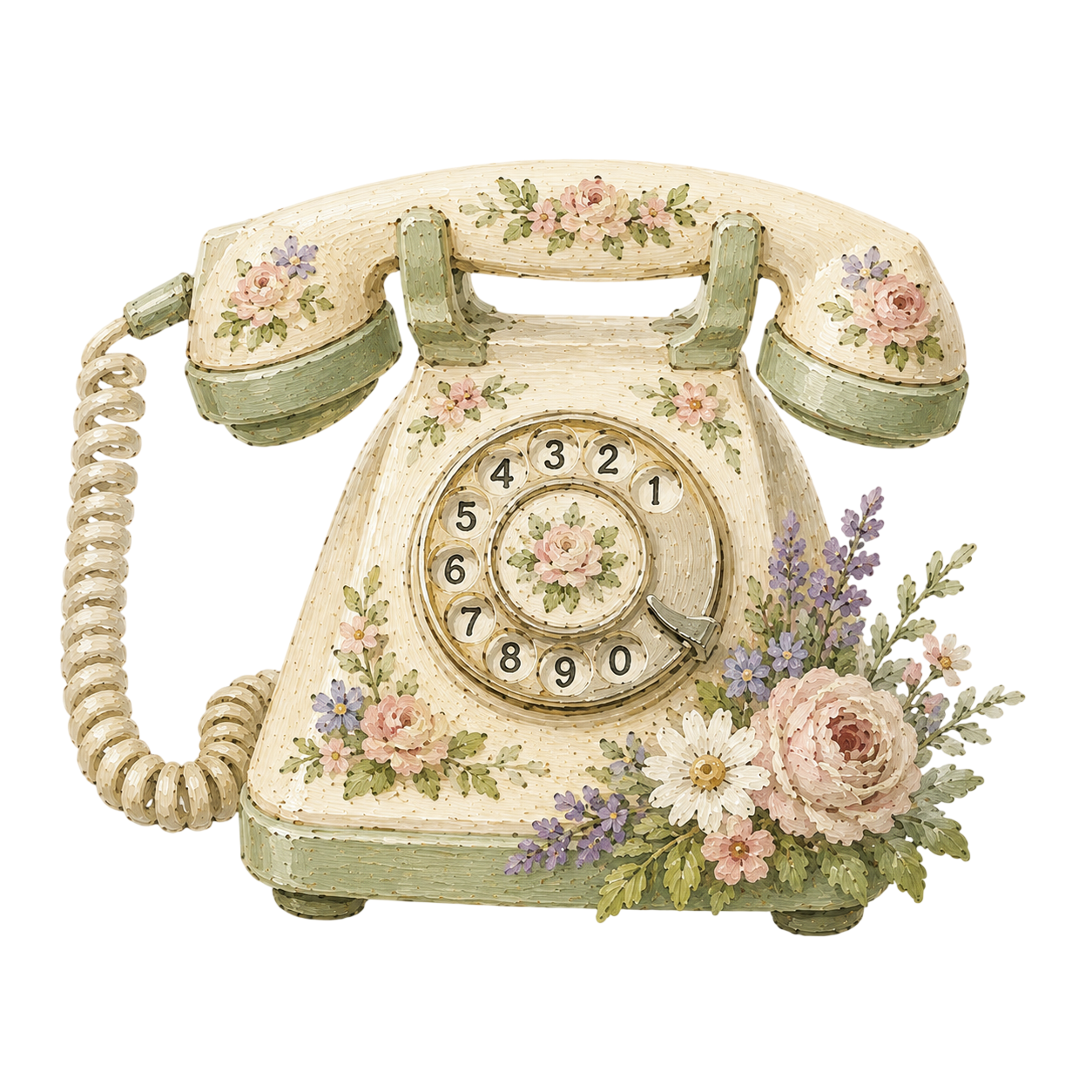 Telefon bunga vintaj untuk bahagian hubungan