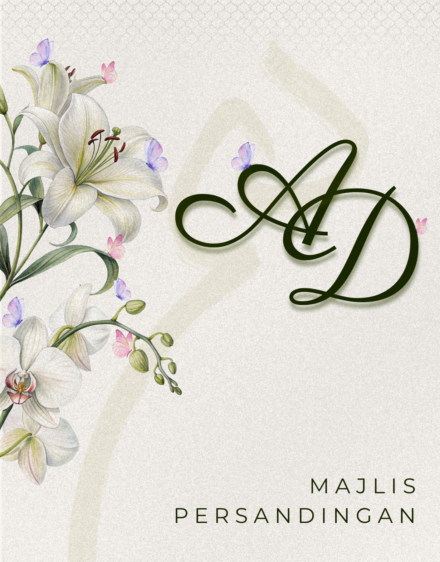 Danial and Ain wedding invitation artwork
